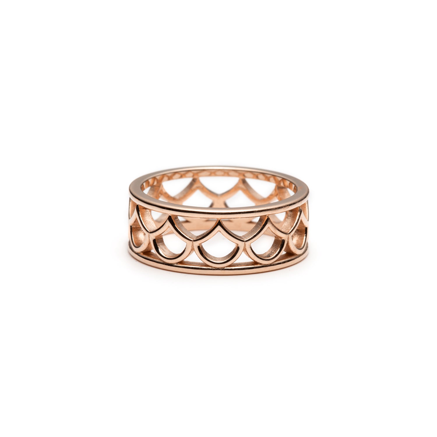 Lepia Mermaid Scale Motif Band in Rose Gold