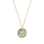 Lepia Mermaid Scales Motif Abalone Pendant in Yellow Gold