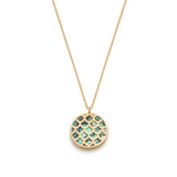 Lepia Mermaid Scales Motif Abalone Pendant in Yellow Gold