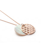 Lepia Mermaid Scales Motif Mother of Pearl Pendant in Rose Gold Side View