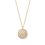 Lepia Mermaid Scales Motif Mother of Pearl Pendant in Yellow Gold