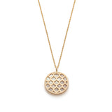 Lepia Mermaid Scales Motif Mother of Pearl Pendant in Yellow Gold