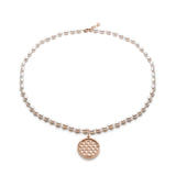 Lepia Mermaid Scales Motif Pearl Necklace in Rose Gold