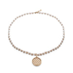 Lepia Mermaid Scales Motif Pearl Necklace in Yellow Gold