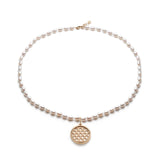 Lepia Mermaid Scales Motif Pearl Necklace in Yellow Gold