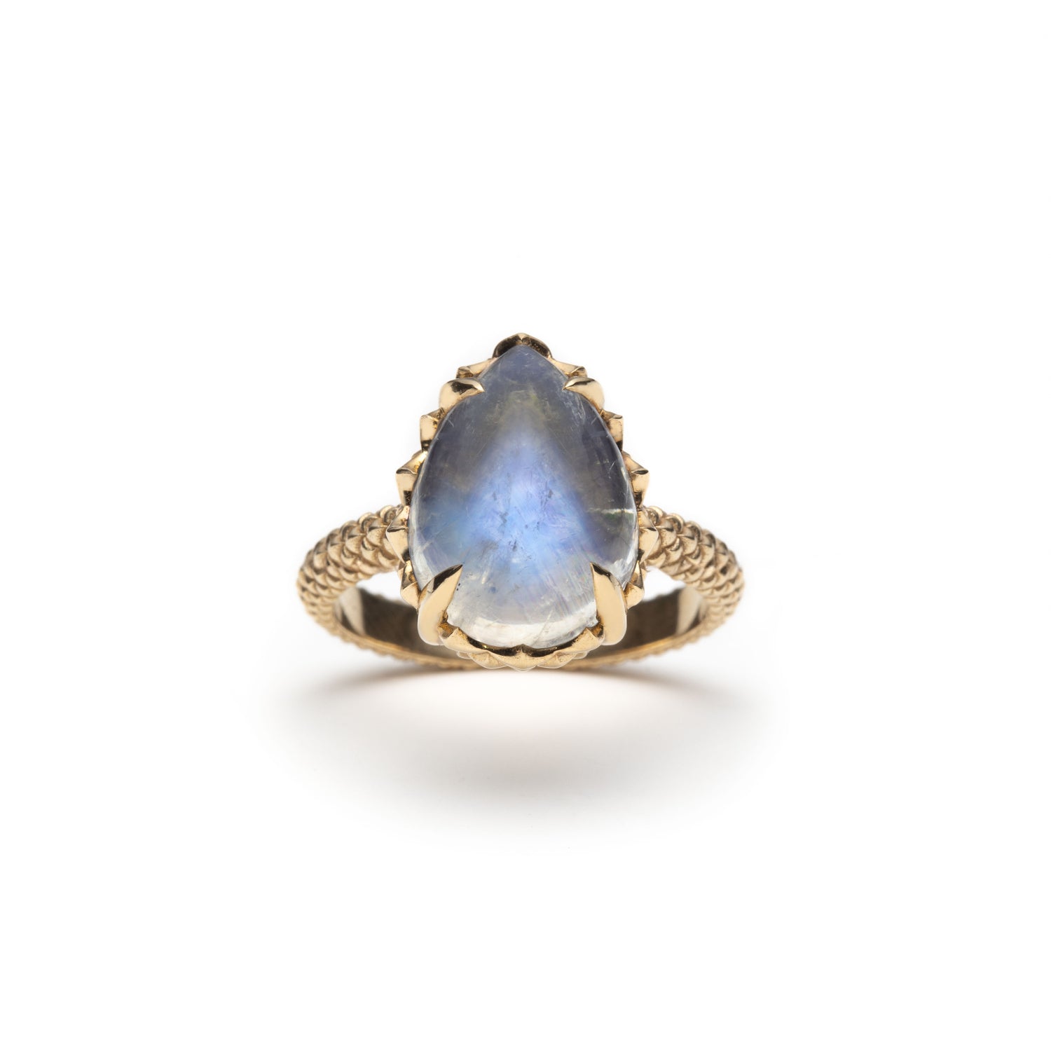 Lepia Pear-Shaped Cabochon Cut Moonstone Ring