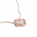 Love Blossom Diamond Pavé Step Motif Necklace in Rose Gold