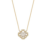 Love Blossom Diamond Pavé Step Motif Necklace in Yellow Gold