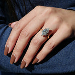 Marquise Cut Lab-Grown Diamond Hidden Halo Solitaire Engagement Ring on a Model