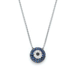 Mataki Diamond and Sapphire Pavé Evil Eye Necklace