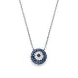 Mataki Diamond and Sapphire Pavé Evil Eye Necklace