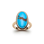 Mermaid Cabochon Turquoise Bezel Ring
