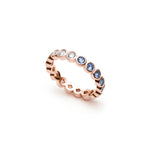 Mermaid Diamond and Sapphire Eternity Ring in Rose Gold Side View