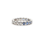 Mermaid Diamond and Sapphire Eternity Ring in White Gold