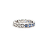 Mermaid Diamond and Sapphire Eternity Ring in White Gold