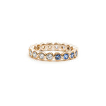 Mermaid Diamond and Sapphire Eternity Ring in Yellow Gold
