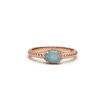 Mermaid Oval Opal East-West Ring in Rose Gold