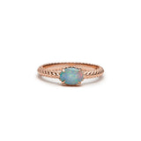Mermaid Oval Opal East-West Ring in Rose Gold