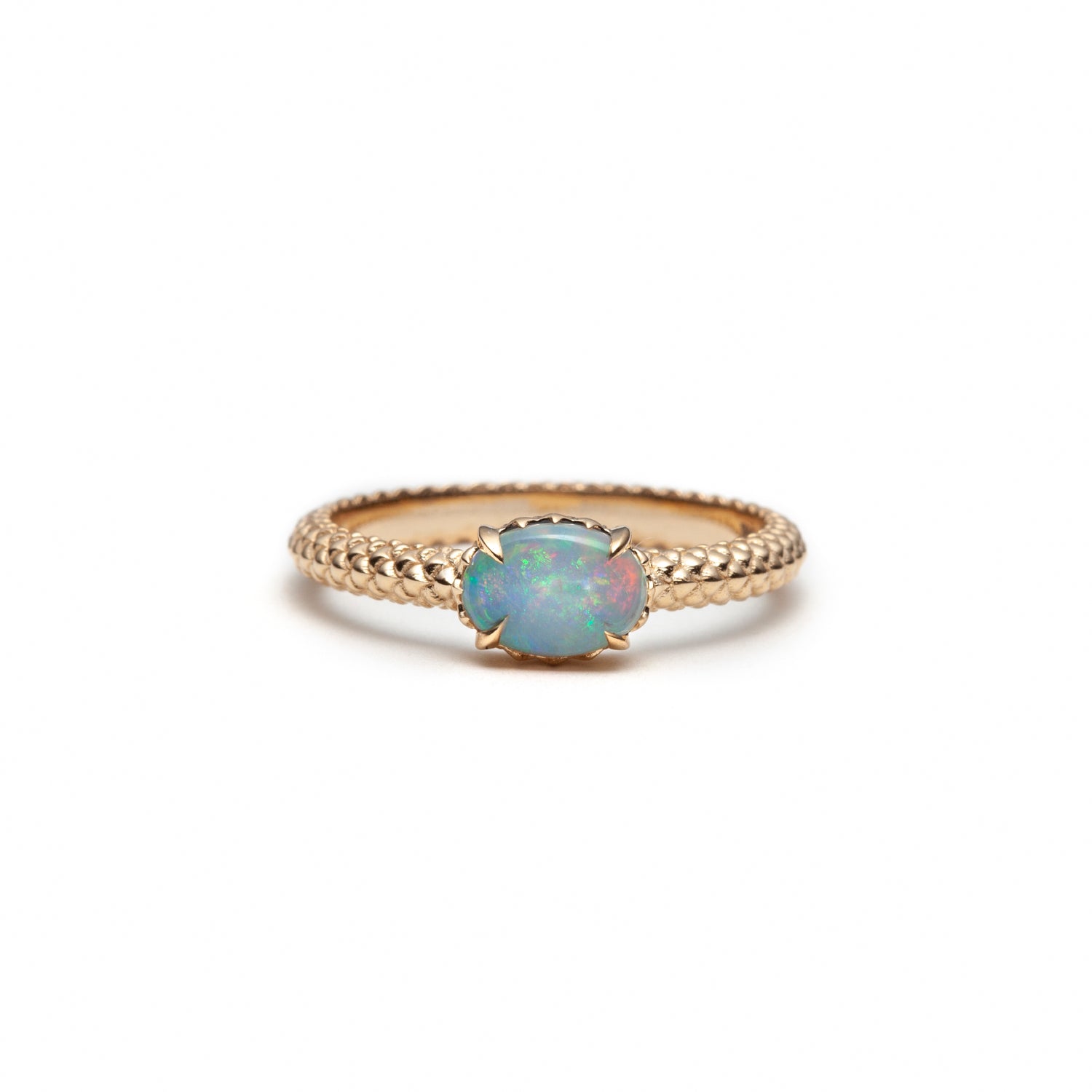 Mermaid Oval Opal East-West Ring Jewelry Design House