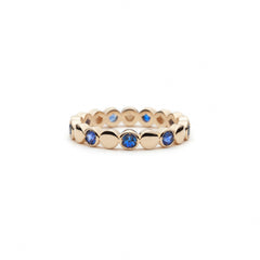 Mermaid Sapphire Alternating Eternity Ring in Yellow Gold