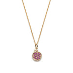 Mini Pomegranate Ruby Pavé Motif Pendant in Yellow Gold