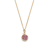 Mini Pomegranate Ruby Pavé Motif Pendant in Yellow Gold