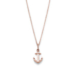 Nautical Anchor and Rope Pendant in Rose Gold