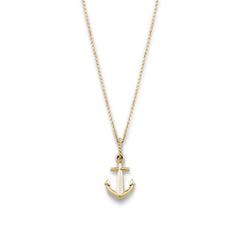 Nautical Anchor and Rope Pendant in Yellow Gold