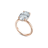 Oval-Shaped Lab-Grown Diamond Hidden Halo Solitaire Engagement Ring in Rose Gold Side View