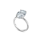 Oval-Shaped Lab-Grown Diamond Hidden Halo Solitaire Engagement Ring in White Gold Side View
