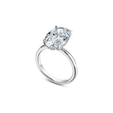 Oval-Shaped Lab-Grown Diamond Hidden Halo Solitaire Engagement Ring in White Gold Side View