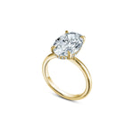 Oval-Shaped Lab-Grown Diamond Hidden Halo Solitaire Engagement Ring in Yellow Gold Side View