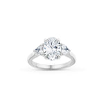 Oval and Heart-Shaped Diamond Three-Stone Engagement Ring in White Gold