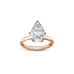 Pear-Shaped Lab-Grown Diamond Solitaire Engagement Ring in Rose Gold Front View