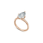 Pear-Shaped Lab-Grown Diamond Solitaire Engagement Ring in Rose Gold Side View