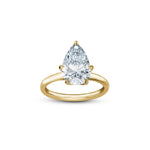 Pear-Shaped Lab-Grown Diamond Solitaire Engagement Ring in Yellow old Front View