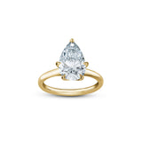 Pear-Shaped Lab-Grown Diamond Solitaire Engagement Ring in Yellow old Front View