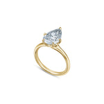 Pear-Shaped Lab-Grown Diamond Solitaire Engagement Ring in Yellow Gold Side View