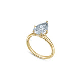 Pear-Shaped Lab-Grown Diamond Solitaire Engagement Ring in Yellow Gold Side View