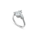 Pear-Shaped Lab-Grown Diamond Three-Stone Engagement Ring in White Gold Side View