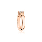 Radiant Cut Diamond Wide Band Solitaire Engagement Ring in Rose Gold Side View