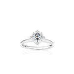 Round Brilliant Cut Diamond East-West Solitaire Engagement Ring in White Gold