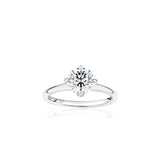 Round Brilliant Cut Diamond East-West Solitaire Engagement Ring in White Gold