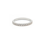 Round Brilliant Cut Diamond French V-Split Set Half-Eternity Ring in White Gold