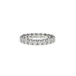 Round Brilliant Cut Diamond Scallop Set Eternity Ring in White Gold