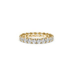 Round Brilliant Cut Diamond Scallop Set Eternity Ring in Yellow Gold