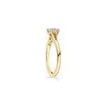 Round Brilliant Cut Diamond Split Shank Solitaire Engagement Ring in Yellow Gold Side View
