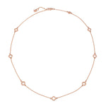 Seven Mini Step Motif Necklace in Rose Gold