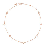 Seven Mini Step Motif Necklace in Rose Gold