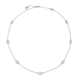 Seven Mini Step Motif Necklace in White Gold